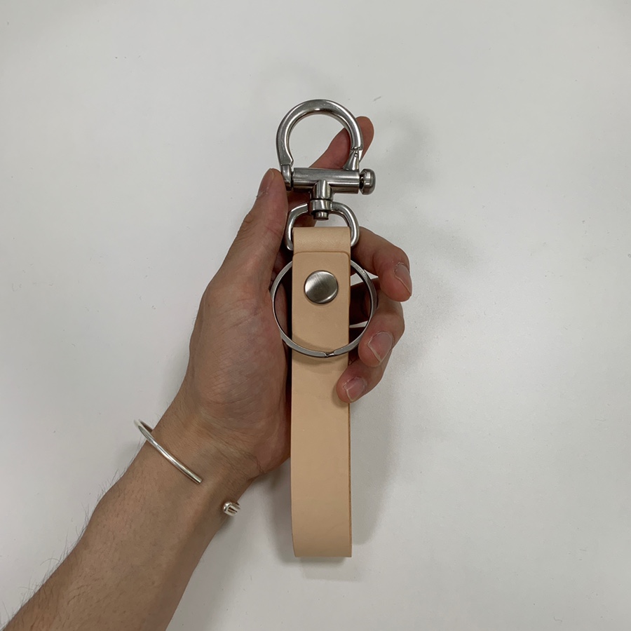 Rectangle leather key ring