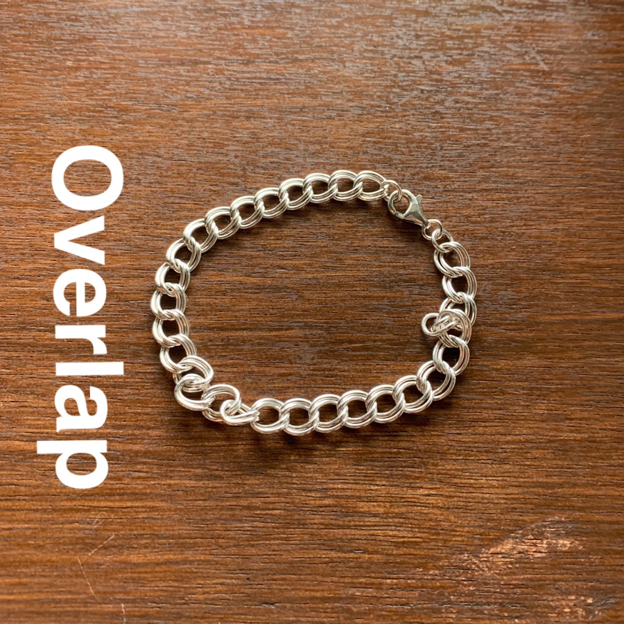 Overlap chain silver bracelet