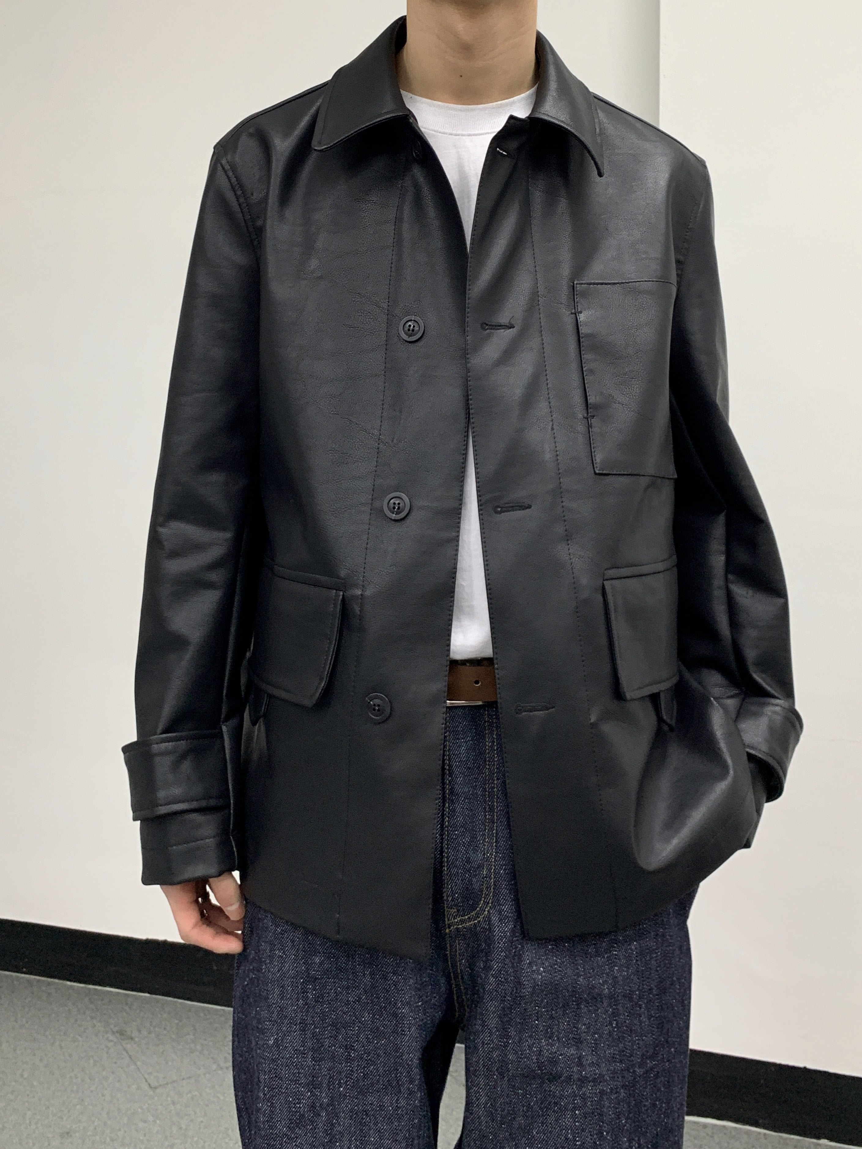 In detail leather mid jacket[SALE SALE SALE]
