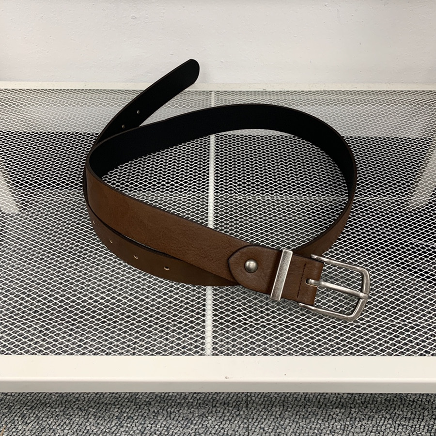 Minimal plain belt[brown]